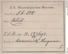 Etiketten zu Calcit (NHMW-MIN-Ab208)